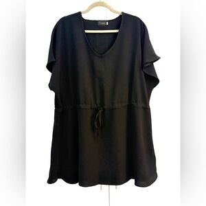 NWOT LA Carrie Drawstring Black Women's Dress or Top Lightweight Versatile!